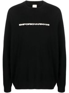 Emporio Armani pull à logo imprimé - Noir