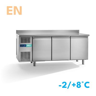 Dieptekoelwerkbank | 3 deurs EN | werkblad met opstaande rand | stekkerklaar