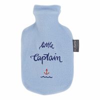 Kruik met badstof hoes met tekst Little Captain 0,8 liter - thumbnail