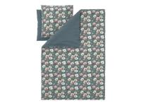LIVARNO Satijnen dekbedovertrek 240 x 220 cm (bloemen/groen)