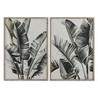 Schilderij Home ESPRIT Palmen Tropisch 70 x 4 x 100 cm (2 Stuks)