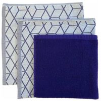 Keuken- & Theedoeken Keukendoekset - 1 keukenhanddoek en 2 theedoeken - wit / Wit / Paars