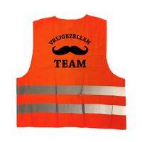 1x Vrijgezellen team / vrijgezellenfeest hesje oranje met reflecterende strepen voor heren - thumbnail