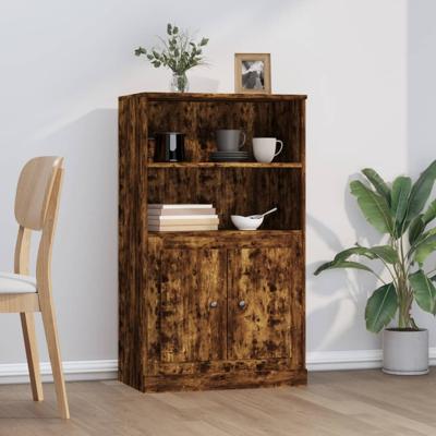 Hoge kast 60x35,5x103,5 cm bewerkt hout gerookt eikenkleurig