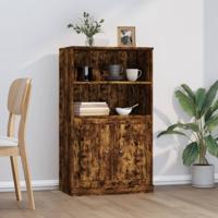 Hoge kast 60x35,5x103,5 cm bewerkt hout gerookt eikenkleurig