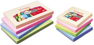 Pergamy notes, ft 76 x 127 mm, 4 geassorteerde pastel kleuren, pak van 12 blokken