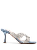 Aquazzura mules Gatsby 75 mm en jean - Argent