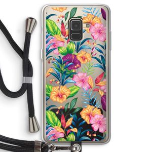 Tropisch 2: Samsung Galaxy A8 (2018) Transparant Hoesje met koord