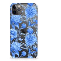TPU Case voor Apple iPhone 11 Pro Max Flowers Blue - thumbnail