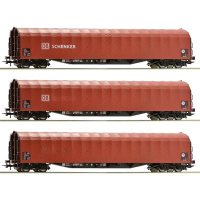 Roco 6600156 H0 3-delige set schuifplanwagens van de DB AG