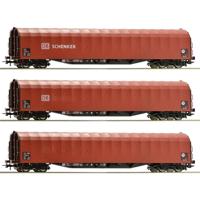 Roco 6600156 H0 3-delige set schuifplanwagens van de DB AG