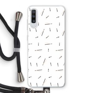 Hipster stripes: Samsung Galaxy A70 Transparant Hoesje met koord