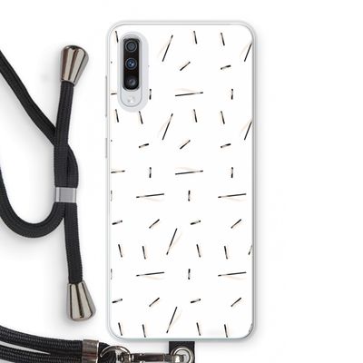 Hipster stripes: Samsung Galaxy A70 Transparant Hoesje met koord