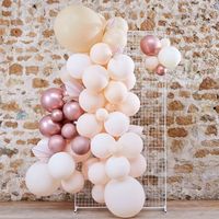 Ballonnen Backdrop Set Rozegoud/Wit/Roze (70st) - thumbnail