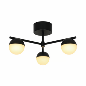 Plafondlamp zwart Nordlux Contina opaal glas metaal