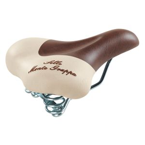 Selle Monte Grappa Monte grappa zadel fashion met veer d-bruin/cream