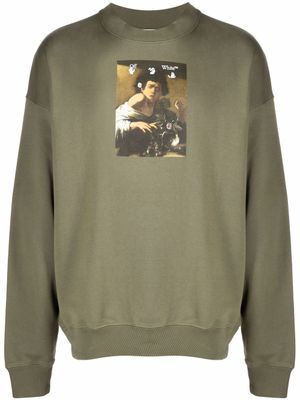 Off-White sweat à imprimé Caravaggio - Vert