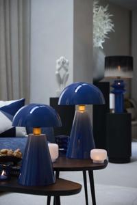 Light & Living Design tafellampSurrina blauw Ø 31cm - 1890480