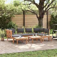 Tuinbankset met kussen met opslag 4 pcs Bruin en Grijs