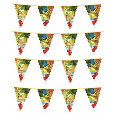 4x Hawaii thema vlaggenlijnen 6 meter