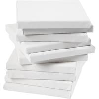 Creativ Company Gespannen canvas, d: 1,6 cm, afm 20x20 cm, 280 gr, wit, 80 stuk/ 1 doos