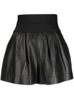 Alexander Wang short en cuir à taille à logo - Noir - thumbnail