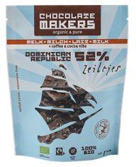 Chocolatemakers Zeiltjes melk 52% met cacaonibs & koffie bio