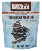 Chocolatemakers Zeiltjes melk 52% met cacaonibs & koffie bio