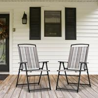 2-Delige Set Tuinstoelen Inklapbaar met Armleuningen 51 x 61,5 x 92 cm Grijs 2-Delige Set Tuinstoelen Inklapbaar met Armleuningen 51 x 61,5 x 92 cm Grijs