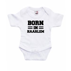 Born in Haarlem cadeau baby rompertje wit jongen/meisje 92 (18-24 maanden)  -