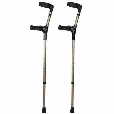 Elleboogkruk dubbel verstelbaar | Anatomische handgreep | Gesloten manchet | Max. gebruikersgewicht 100 kg | Brons metallic | PR30081-BZ