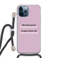 gij zijt ook iemand: iPhone 12 Pro Transparant Hoesje met koord