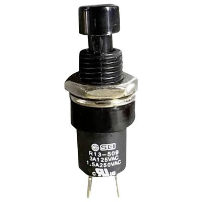 TRU COMPONENTS 1587746 TC-R13-509B-05BK Druktoets 250 V/AC 1.5 A 1x aan/(uit) Moment 1 stuk(s)