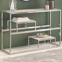 Wandtafel roestvrijstaal en gehard glas zilverkleurig