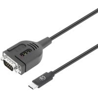 Manhattan Adapterkabel Serieel [1x USB-C stekker - 1x Serieel 9-polig] 100 cm Zwart