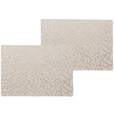 Wicotex luxe tafel placemats Stones - 8x stuks - PVC - taupe - 30 x 43 cm - met anti slip - en PU co