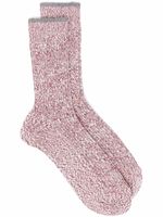 Brunello Cucinelli chaussettes bicolores en maille - Rouge Brunello Cucinelli chaussettes bicolores en maille - Rouge