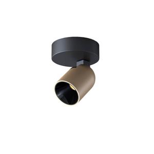 Artdelight PlafondlampHouston 1-lichts zwart met champagne - PL HOUSTON1 ZW-CP