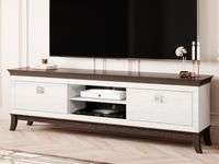 Tv-meubel TIROSA 2 lades hoogglans wit met led - thumbnail