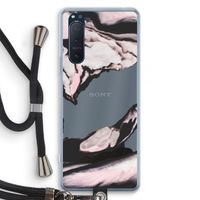 Roze stroom: Sony Xperia 5 II Transparant Hoesje met koord Roze stroom: Sony Xperia 5 II Transparant Hoesje met koord