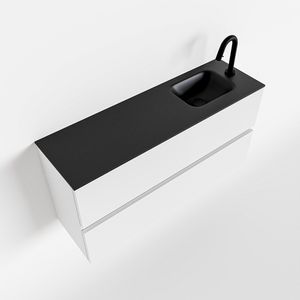 Toiletmeubel Mondiaz Ada | 100 cm | Meubelkleur Talc | Lex wastafel Urban Rechts | 1 kraangat