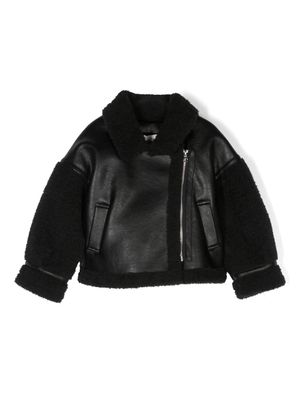 Monnalisa veste zippée en cuir artificiel - Noir