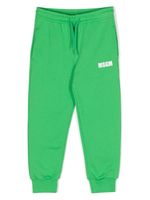 MSGM Kids pantalon de jogging en coton à logo imprimé - Vert - thumbnail