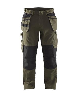 Blåkläder Service werkbroek met stretch en spijkerzakken 14961330 | Groen/Zwart | Maat 46 - 7330509547779