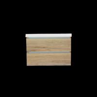 Onderkast Sanilux Trendline Met Greeplijst Aluminium 80x47x52 cm Naturel Oak Sanilux
