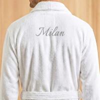 Heren badjas borduren - Wit - L/XL