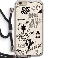 Good vibes: iPhone 6 PLUS / 6S PLUS Transparant Hoesje met koord