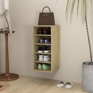 VidaXL Schoenenkast 31,5x35x70 cm bewerkt hout sonoma eikenkleurig