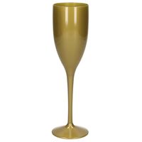 Onbreekbaar champagne/prosecco flute glas goud kunststof 15 cl/150 ml - Champagneglazen - thumbnail