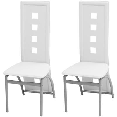 Eetkamerstoelen 2 st kunstleer wit